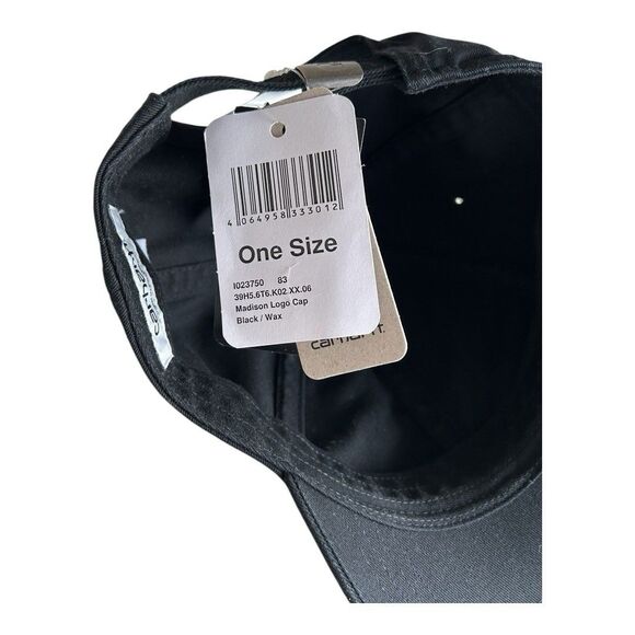 Carhartt WIP Madison Logo Cap Black White | Work In Progress Hat - Picture 7 of 10
